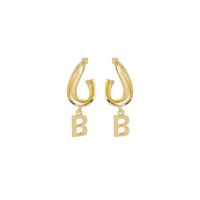 Balenciaga B Chain Earrings In Gold
