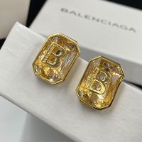 Balenciaga B Icon Crystal Earrings In Gold