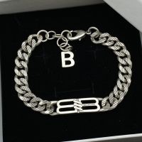 Balenciaga BB Icon Bracelets With B Pendant In Silver