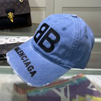 Balenciaga BB Logo Baseball Cap In Blue