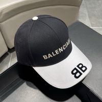 Balenciaga BB Logo Baseball Cap In Canvas Black/White