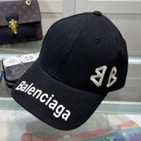 Balenciaga BB Logo Baseball Cap Cotton In Black