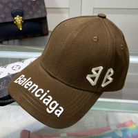 Balenciaga BB Logo Baseball Cap Cotton In Brown