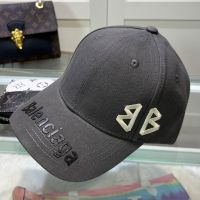 Balenciaga BB Logo Baseball Cap Cotton In Grey