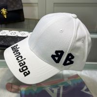 Balenciaga BB Logo Baseball Cap Cotton In White