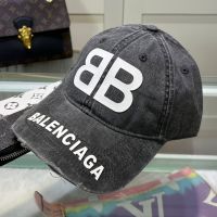Balenciaga BB Logo Baseball Cap In Grey