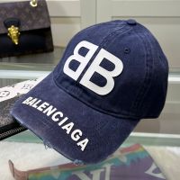 Balenciaga BB Logo Baseball Cap In Navy Blue