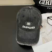 Balenciaga BB Logo Printing Baseball Cap In Black