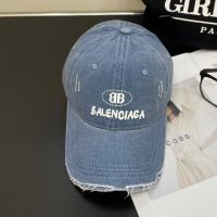 Balenciaga BB Logo Printing Baseball Cap In Blue
