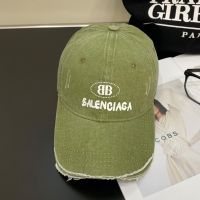 Balenciaga BB Logo Printing Baseball Cap In Green