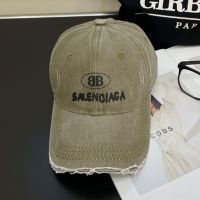 Balenciaga BB Logo Printing Baseball Cap In Khaki