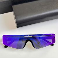 Balenciaga BB003S Ski Rectangle Sunglasses In Purple