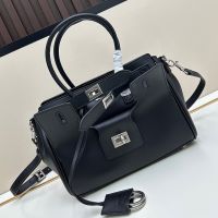 Balenciaga Bel Air Carry All Bag In Smooth Calfskin Black/Silver