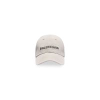 Balenciaga Cap Embroidered Logo Cotton In Grey/Black