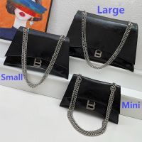 Balenciaga Crush Chain Bag In Crushed Calfskin Black/Silver