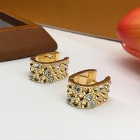 Balenciaga Crystals U-type Earrings In Gold