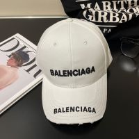Balenciaga Double Logo Baseball Cap In White