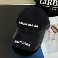 Balenciaga Double Logo Classic Baseball Cap In Black