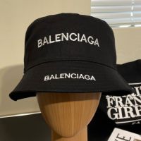 Balenciaga Double Logo Classic Bucket Hat In Black