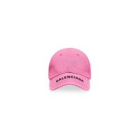 Balenciaga Embroidered Cap Cotton In Pink