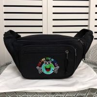 Balenciaga Explorer Beltpack In Logo Embroidered Nylon Black