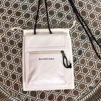 Balenciaga Explorer Pouch with Strap In Waxyskin White