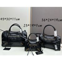 Balenciaga Gaint City Shoulder Bag In Calfskin Black/Gold