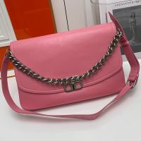 Balenciaga Large BB Soft Flap Bag In Calfskin Pink