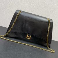 Balenciaga Large Crush Chain Bag In Crushed Calfskin Black