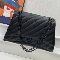 Balenciaga Large Crush Chain Bag In Quilted Crushed Calfskin Black