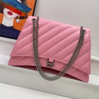 Balenciaga Large Crush Chain Bag In Quilted Crushed Calfskin Pink