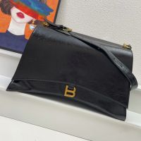 Balenciaga Large Crush Shoulder Bag In Crushed Calfskin Black