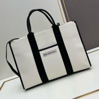 Balenciaga Large Hardware Tote With Strap In Canvas White