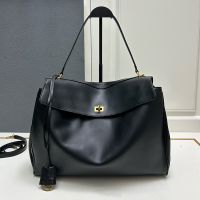 Balenciaga Large Rodeo Handbag In Smooth Calfskin Black