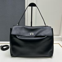 Balenciaga Large Rodeo Handbag In Smooth Calfskin Black/Silver
