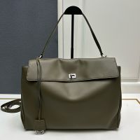 Balenciaga Large Rodeo Handbag In Smooth Calfskin Green