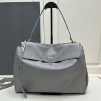 Balenciaga Large Rodeo Handbag In Smooth Calfskin Grey