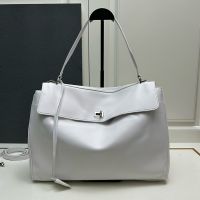 Balenciaga Large Rodeo Handbag In Smooth Calfskin White