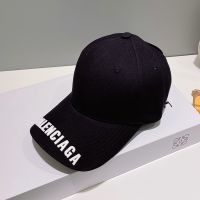 Balenciaga Logo Baseball Cap Cotton In Black