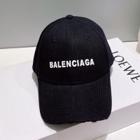 Balenciaga Logo Classic Baseball Cap Cotton In Black