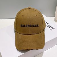 Balenciaga Logo Classic Baseball Cap Cotton In Brown