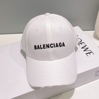 Balenciaga Logo Classic Baseball Cap Cotton In White