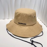 Balenciaga Logo Fashion Hatband Bucket Hat In Beige