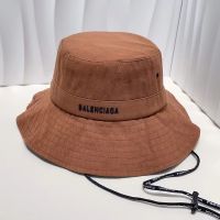 Balenciaga Logo Fashion Hatband Bucket Hat In Brown