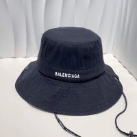 Balenciaga Logo Fashion Hatband Bucket Hat In Navy Blue