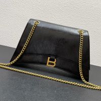 Balenciaga Medium Crush Chain Bag In Crushed Calfskin Black