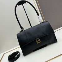 Balenciaga Medium Hourglass Handbag In Calfskin Black/Gold