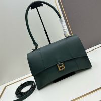 Balenciaga Medium Hourglass Handbag In Calfskin Green/Gold