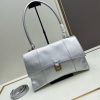Balenciaga Medium Hourglass Handbag In Calfskin Silver/Gold