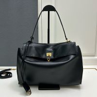 Balenciaga Medium Rodeo Handbag In Smooth Calfskin Black